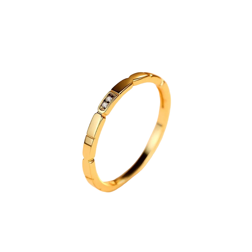 Sterling Silver 925 Unisex Twin Tiny Cubic Zircon Ring