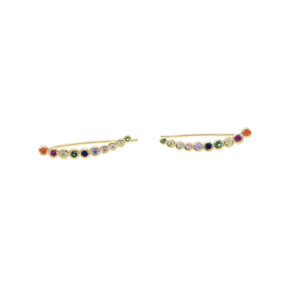 Sterling Silver 925 Curved Long Studs Earrings