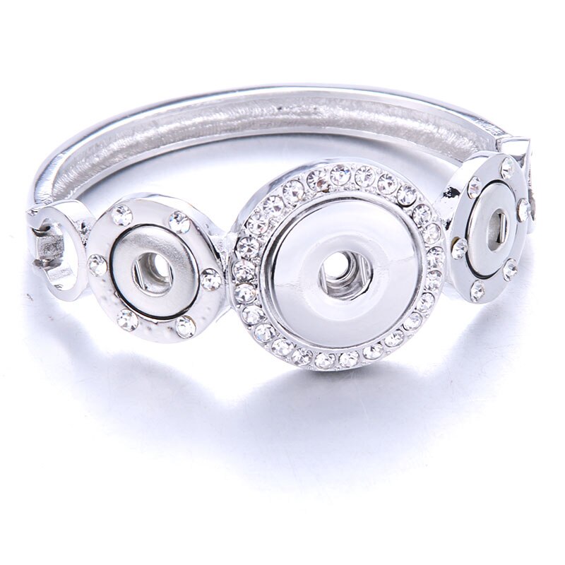 Women  Adjustable Chain Metal Snap Buttons Bracelet
