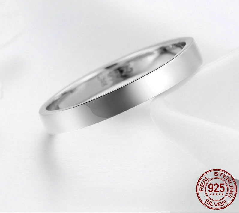 Sterling Silver 925  Classic Round Ring