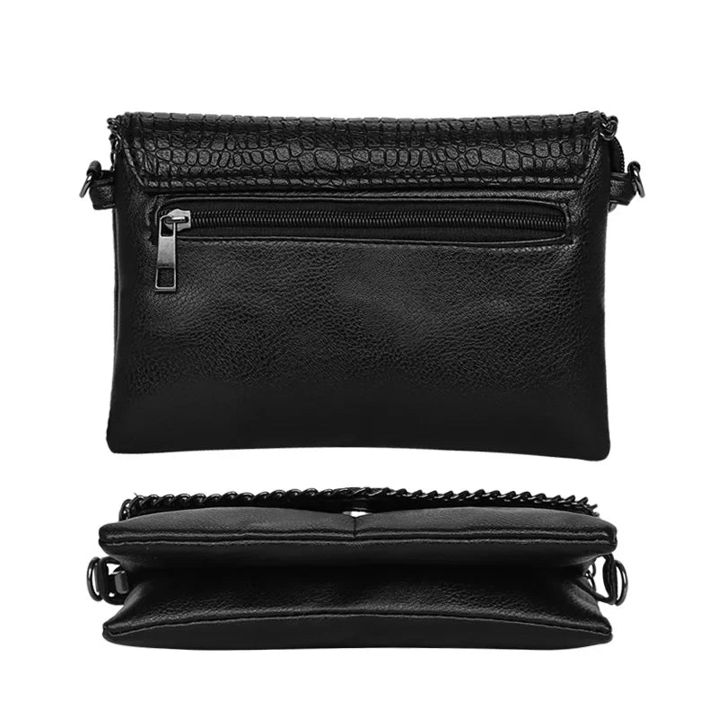 Women Alligator Chains Envelope Clutch Bag