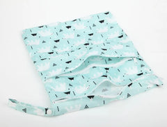 Baby Two Zippered Waterproof Reusable Washable Diaper Bag