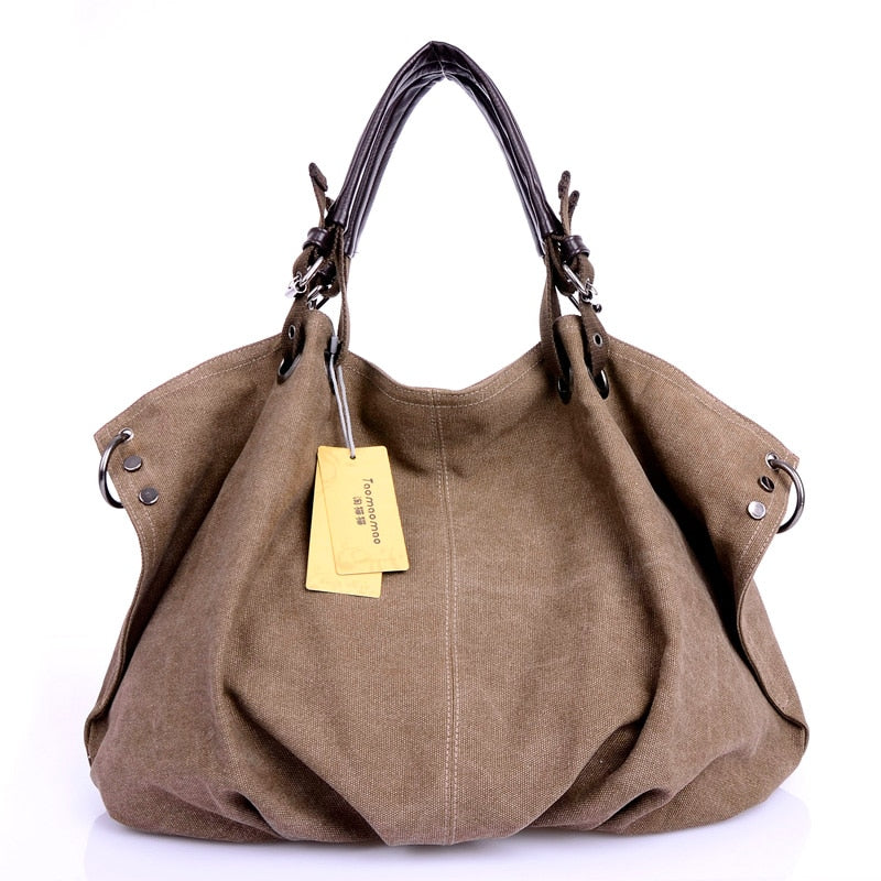 Women Canvas Messenger Crossbody Tote Bag