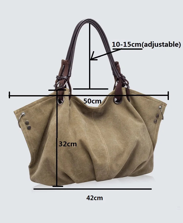 Accessories Women Canvas Large Capacity Shoulder Handbag