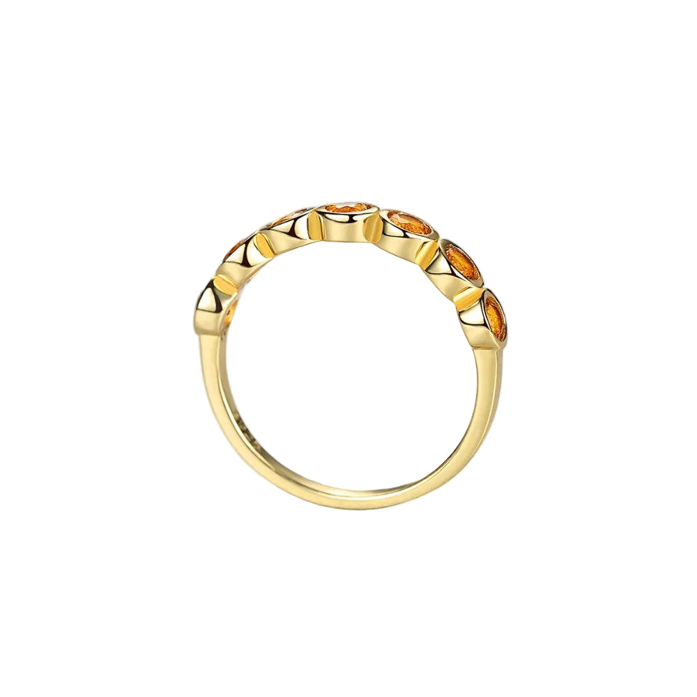 Sterling Silver 925 Round Topaz Gemstone Eternity Ring