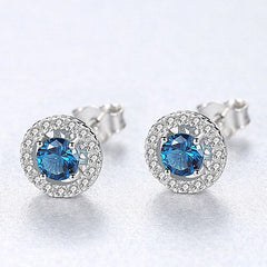 Sterling Silver 925 Round Shape Stud Earrings