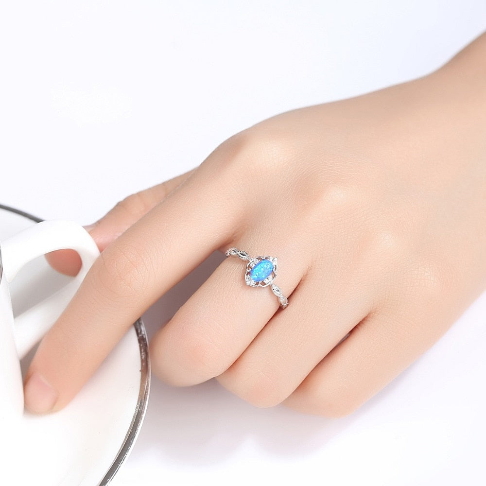 Sterling Silver 925 Vintage Opal Rings