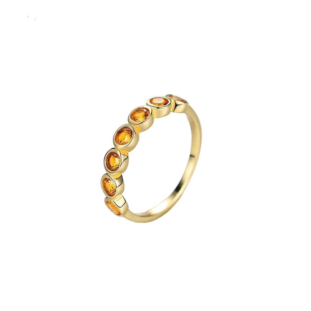 Sterling Silver 925 Round Topaz Gemstone Eternity Ring