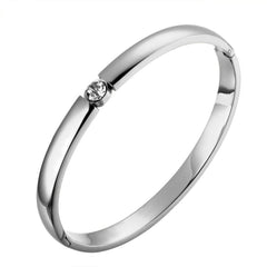 Stainless Steel CZ Rose Gold Bangles Cuff Bracelets