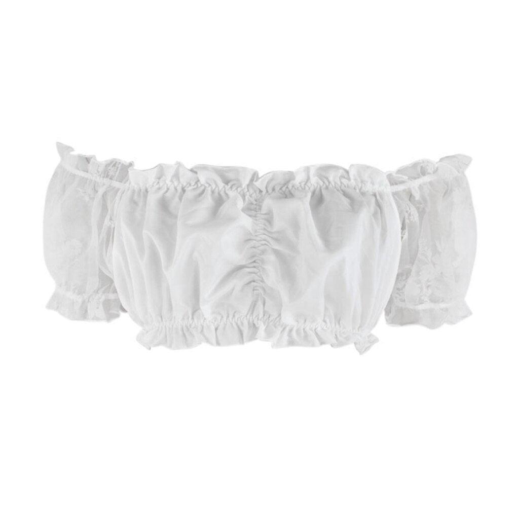 Women Off Shoulder Victorian Gothic Lolita Lace Crop Top