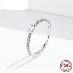 Sterling Silver 925 Dazzling Crystal Zircon Silver Ring