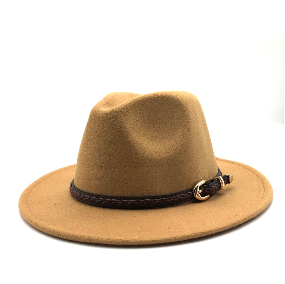 Women Casual Belt Design Fedoras