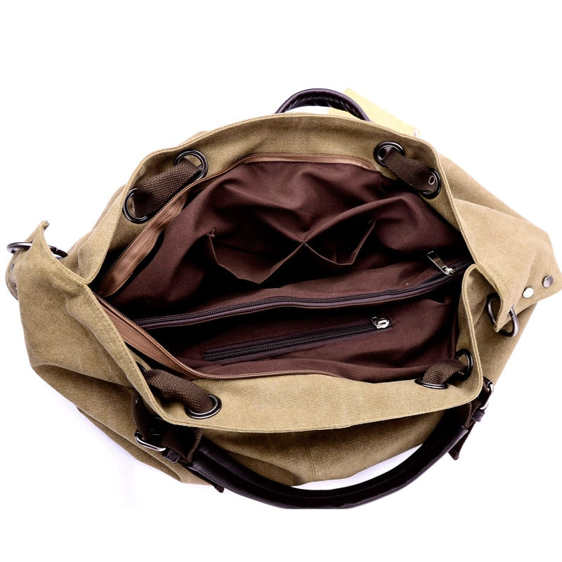 Women Canvas Messenger Crossbody Tote Bag