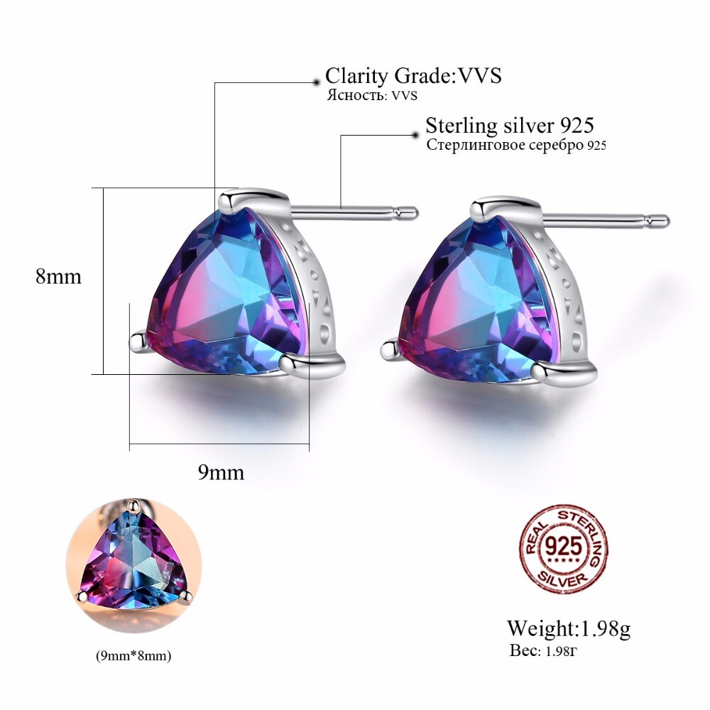 Sterling Silver 925 Purple Geometric Earrings