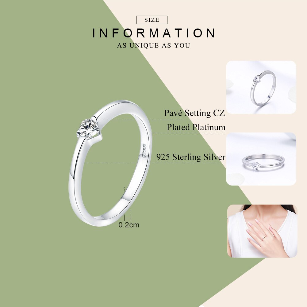 Sterling Silver 925 Heart Stone Finger Rings