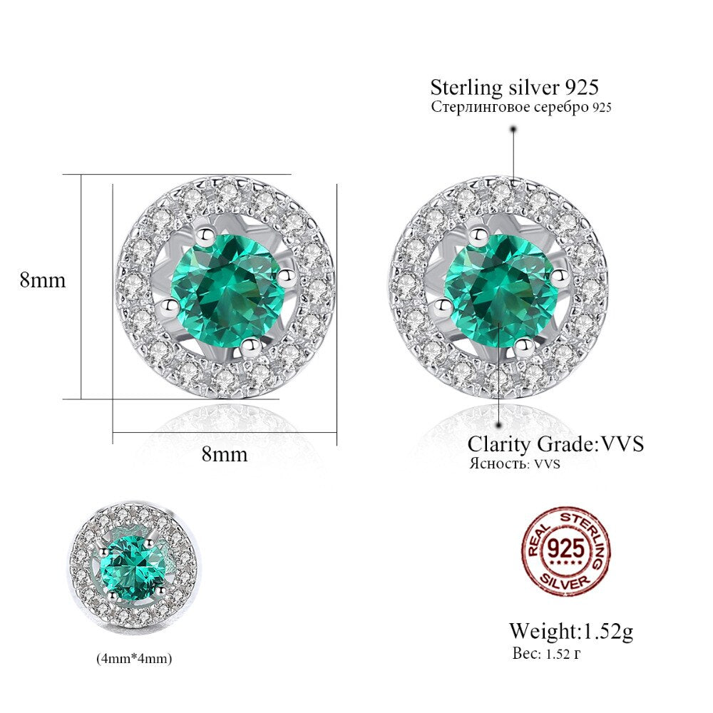 Sterling Silver 925 Round Shape Stud Earrings