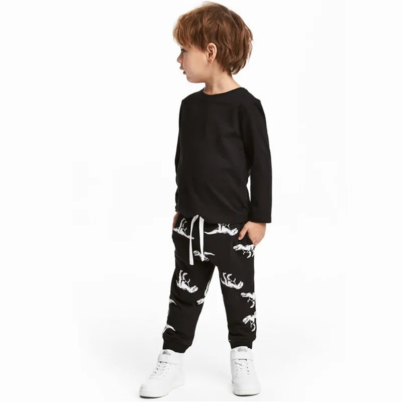 Kids Boys Animals Print Warm Sweat Pants