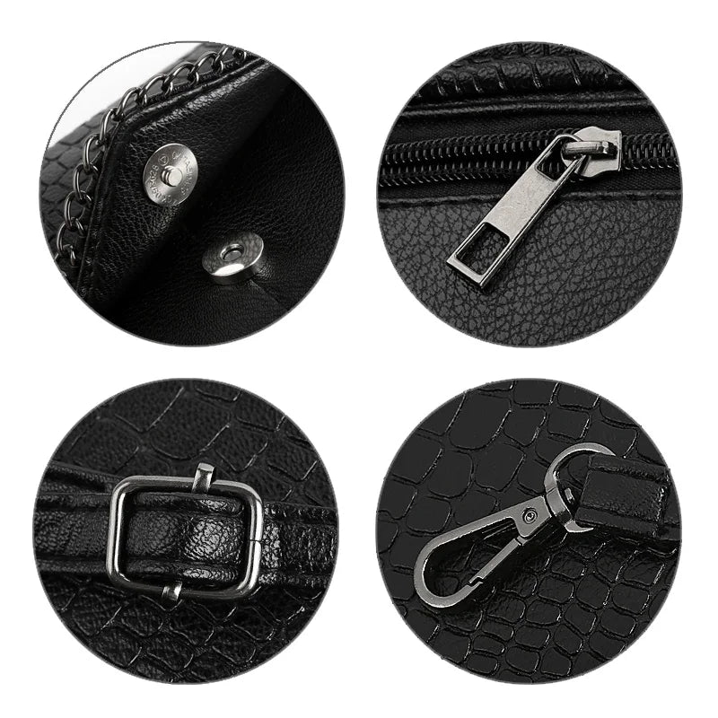 Women Alligator Chains Envelope Clutch Bag