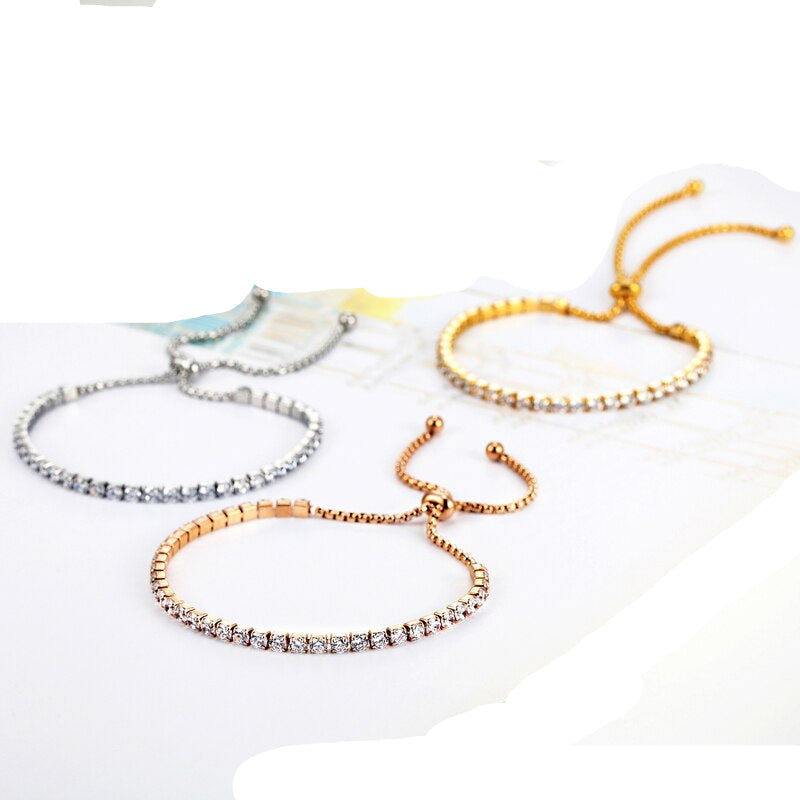 Woman Titanium Steel Crystal Blacelet