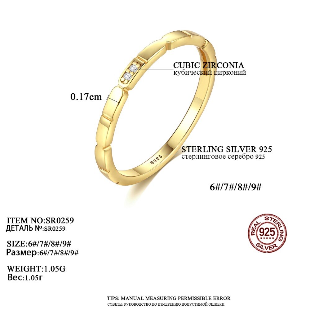 Sterling Silver 925 Unisex Twin Tiny Cubic Zircon Ring