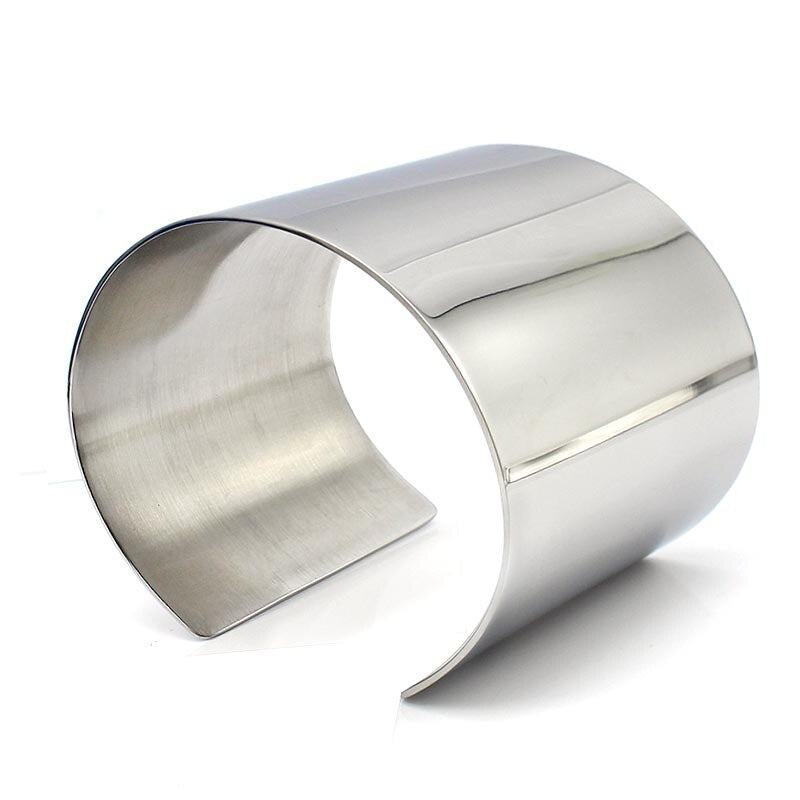Designer Stainless Steel Wide Blank Cuff Bangle Bracelet