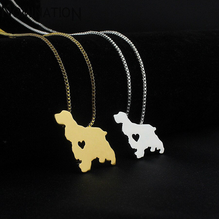 Accessories Woman Cocker Spaniel Dog Pendant Necklace