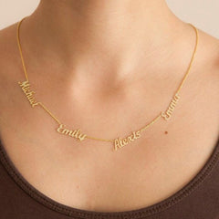 Stainless Steel Custom Personalized 1-5 Multiple Nameplate Pendant Necklace