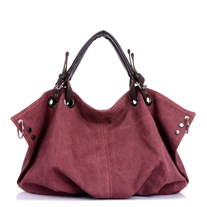 Women Canvas Messenger Crossbody Tote Bag