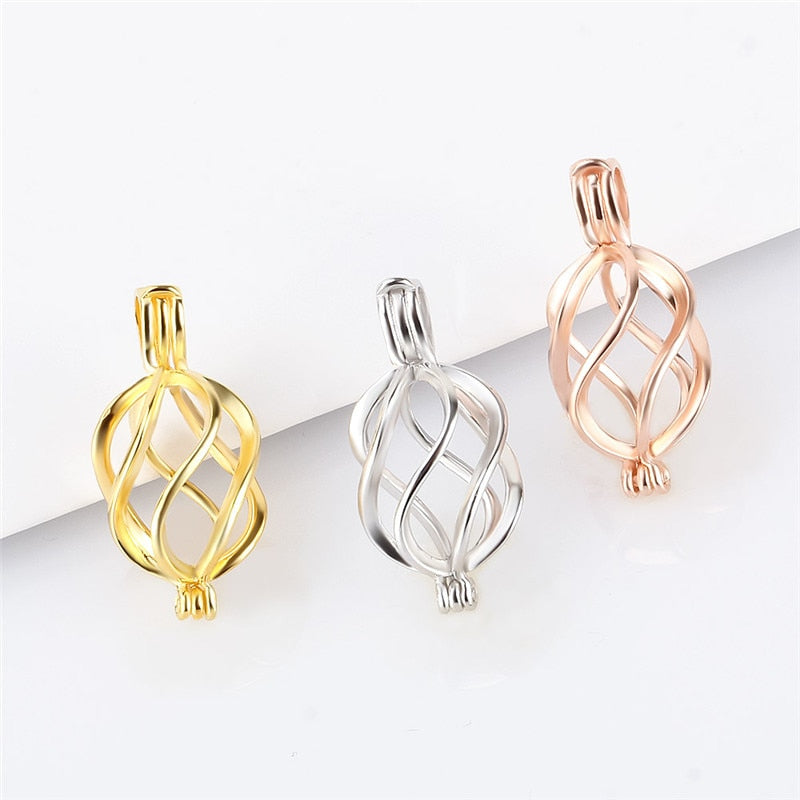 Sterling Silver 925 Geometric Twist Pendant