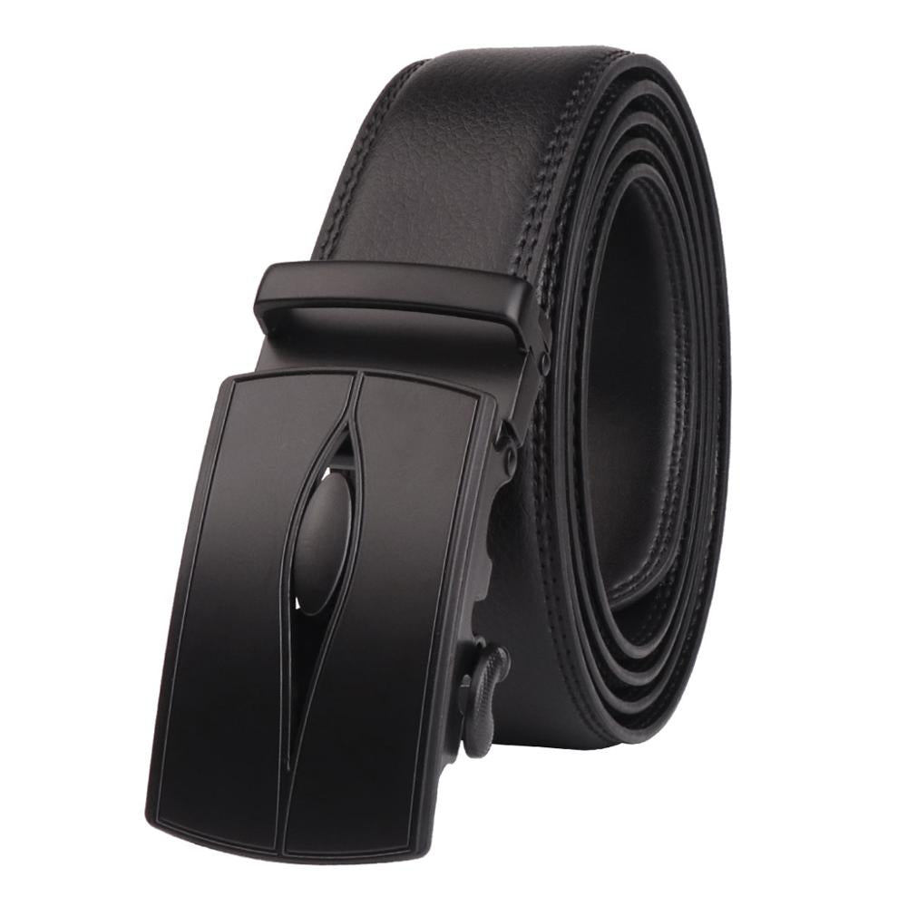 Mens Genuine Leather Automatic Buckle Belt