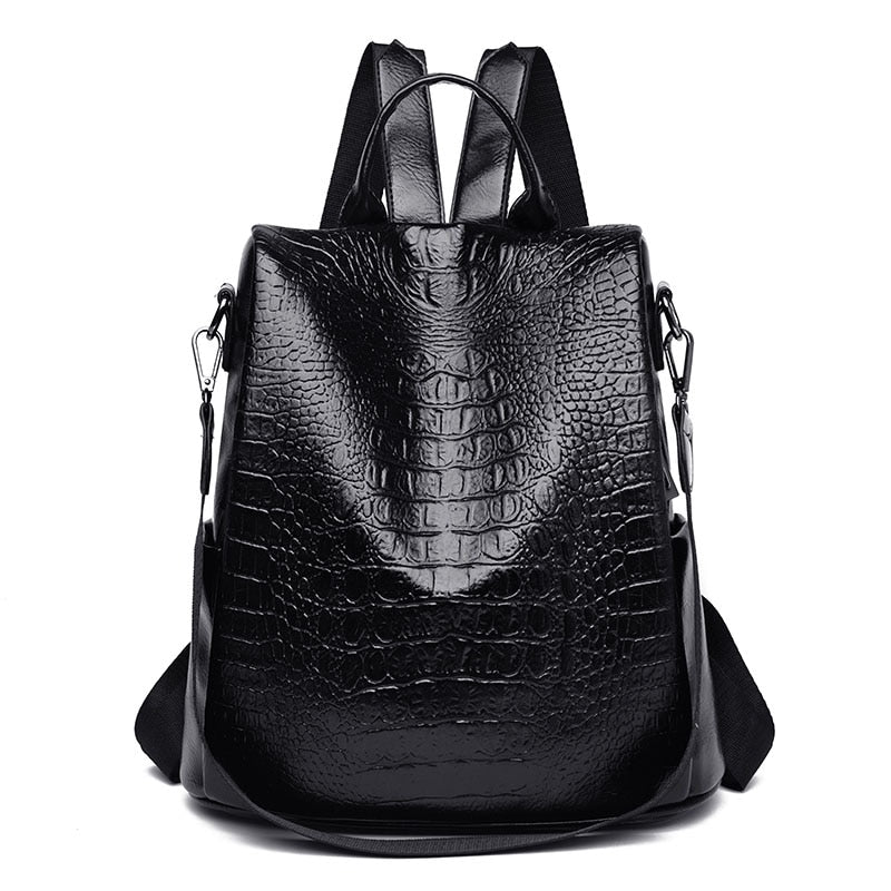 Accessories Women Alligator Leather Anti-Theft Multifunction Backpack