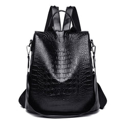 Accessories Women Alligator Leather Anti-Theft Multifunction Backpack