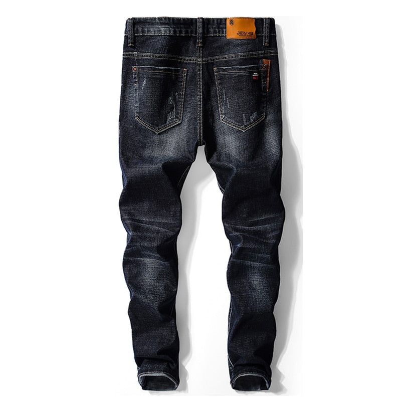Men Pants Denim Stretch Slim Fit Jeans