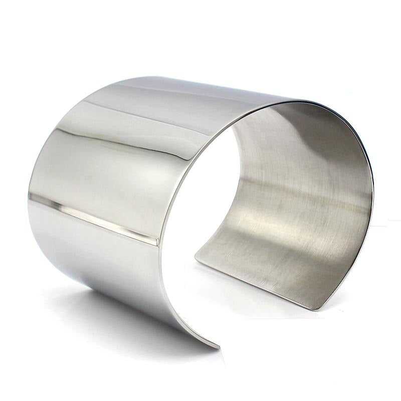 Designer Stainless Steel Wide Blank Cuff Bangle Bracelet