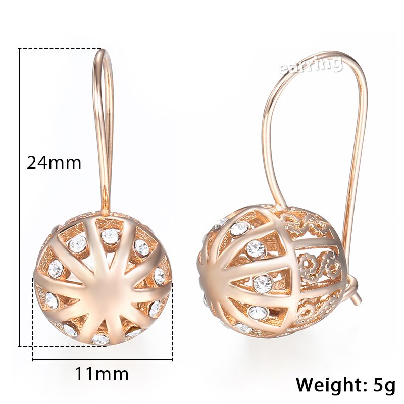Accessories Women Cubic Zircon Rose Gold Earrings