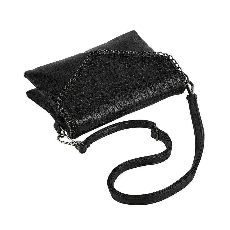 Women Alligator Chains Envelope Clutch Bag