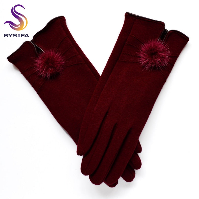 Woman Vintage Designer Winter Gloves