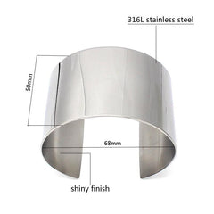 Designer Stainless Steel Wide Blank Cuff Bangle Bracelet