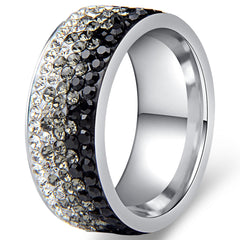 Accessories Women Stainless Steel Full Crystal Rings