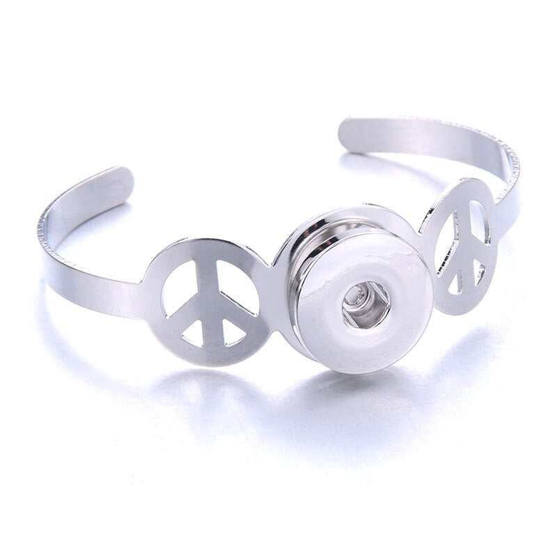 Women  Adjustable Chain Metal Snap Buttons Bracelet