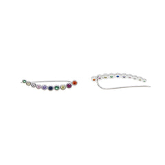 Sterling Silver 925 Curved Long Studs Earrings