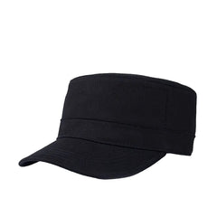 Unisex Cotton Black Army Flat Cap