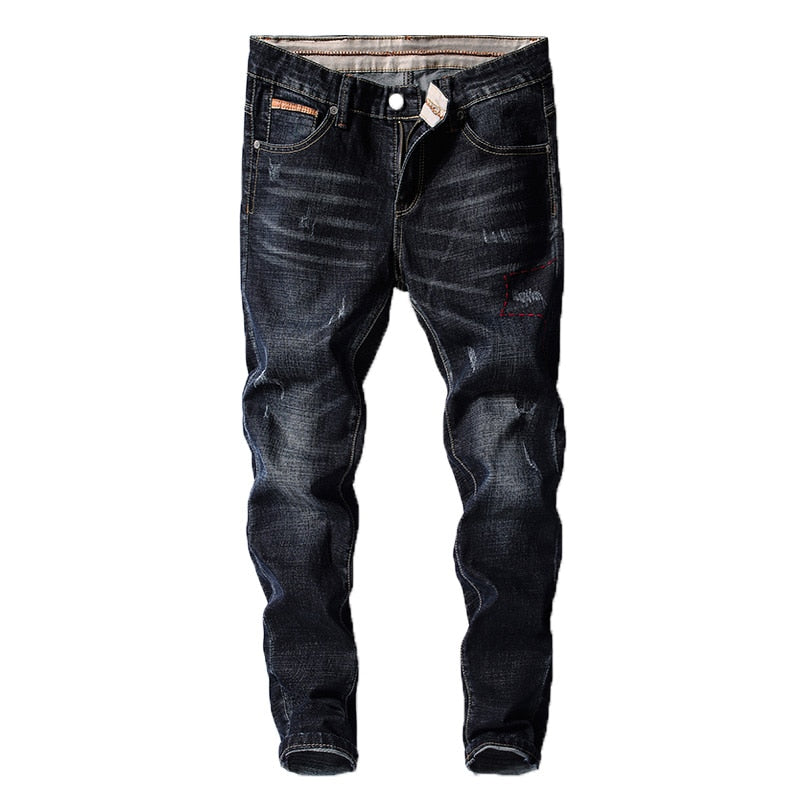 Men Pants Denim Stretch Slim Fit Jeans