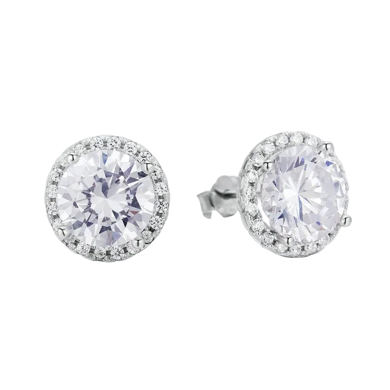 Sterling Silver 925 Dazzling Clear CZ Small Stud Earrings
