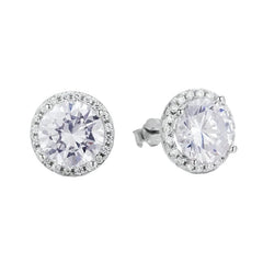 Sterling Silver 925 Dazzling Clear CZ Small Stud Earrings