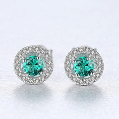 Sterling Silver 925 Round Shape Stud Earrings