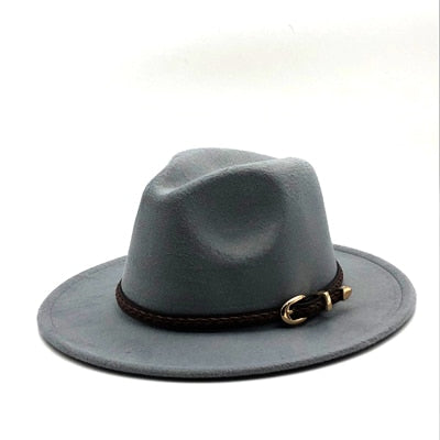 Women Casual Belt Design Fedoras