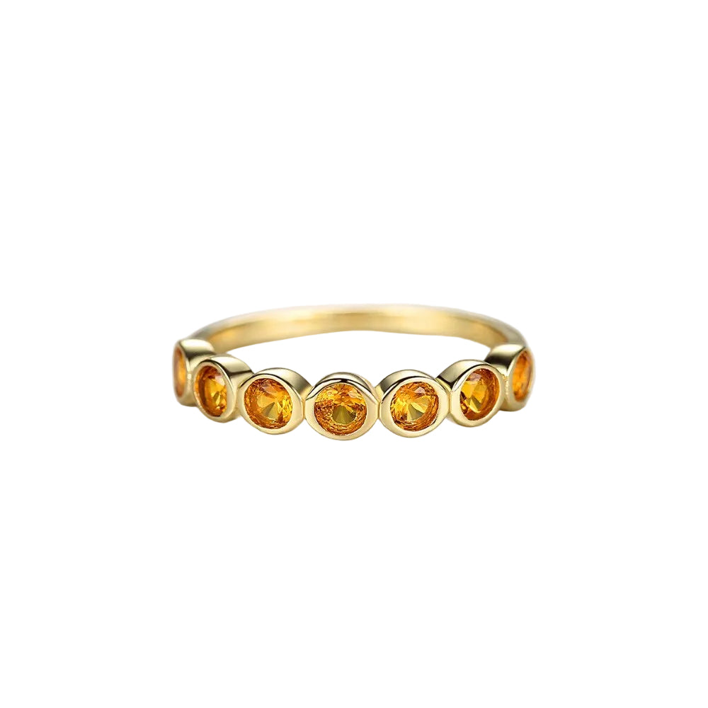 Sterling Silver 925 Round Topaz Gemstone Eternity Ring