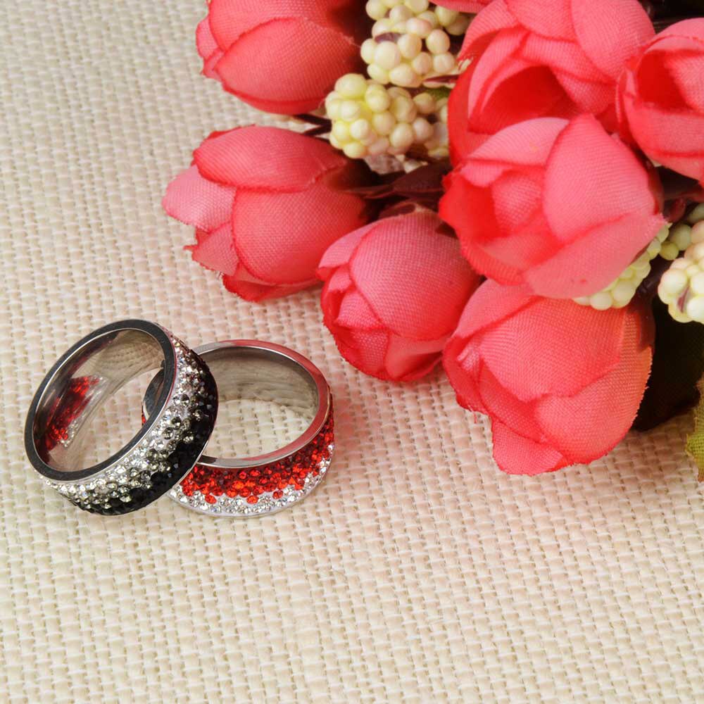 Accessories Women Stainless Steel Full Crystal Rings