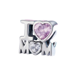 Sterling Silver 925 Women I Love Mom Gift Charm